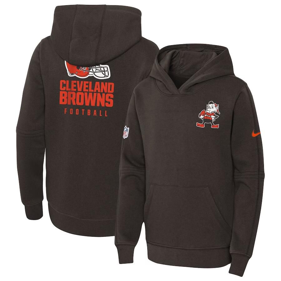 Youth 2023 NFL Cleveland Browns brown Sweatshirt style 1